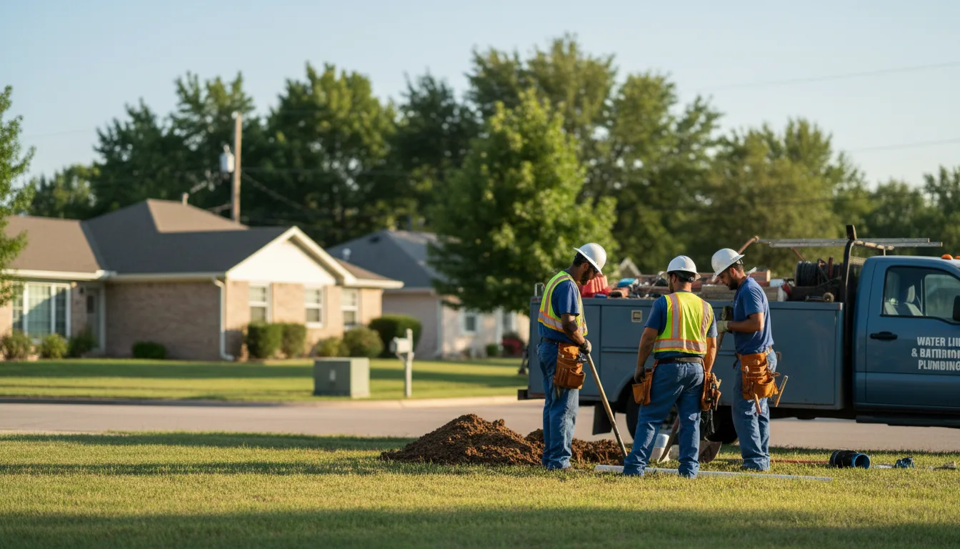 Residential water line and bathroom plumbing service in Girard, IL
